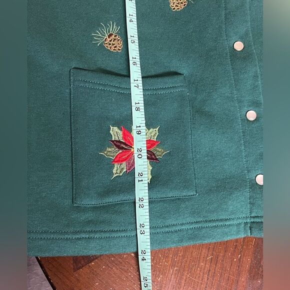 Breckenridge Christmas Snap Front Fleece Cardigan Sweater Size Smalll - Picture 7 of 11